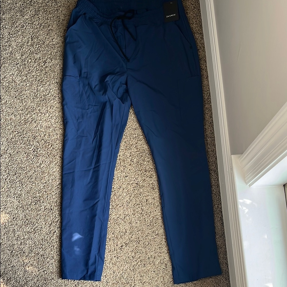 Jaanuu Blue Sweatpants Tapered Leg Athletic Wear